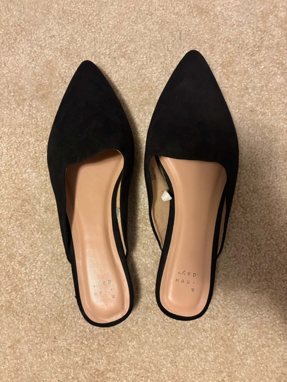 a new day Black Pointed Toe D'Orsay Slip-On Flats